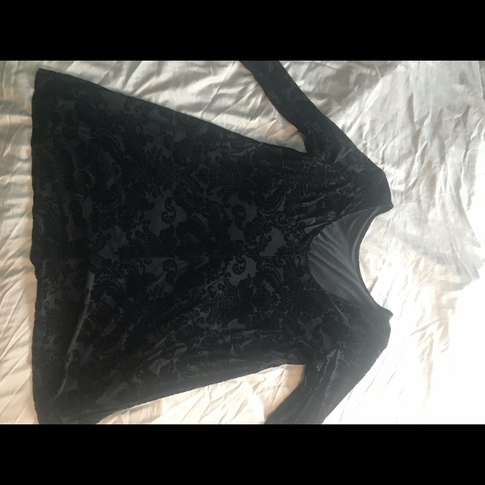 Velvet black dress.